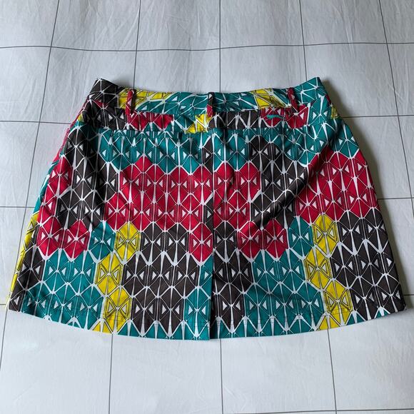 Slazenger Skort Womens 8 Teal Geometric Golf Athletic Casual Modest Active Hike - Picture 2 of 8